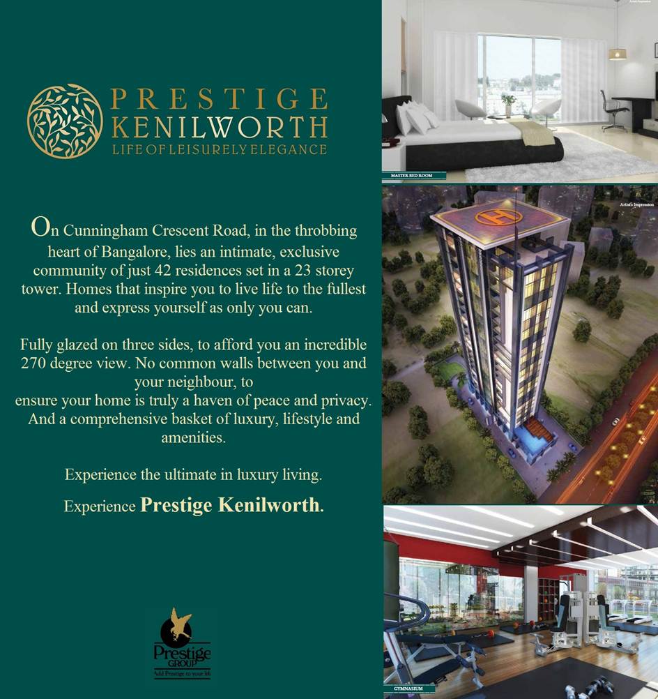 Experience the ultimate in luxury living at Prestige Kenilworth, Bangalore